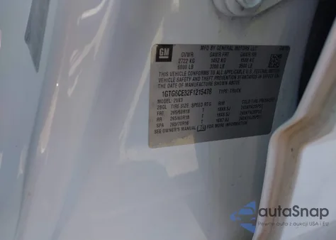 2015 GMC Canyon Slt z USA, uszkodzony, nr VIN 1GTG6CE32F1215478